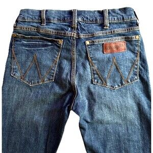 Wrangler Retro Slim Straight Jeans Mens Sz 30x32 Dark Wash Denim Cowboy Western